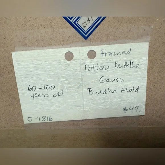 Buddha Gansu Vintage Antique Chinese Elegant Black Framed Buddha Framed Set - Picture 7 of 12